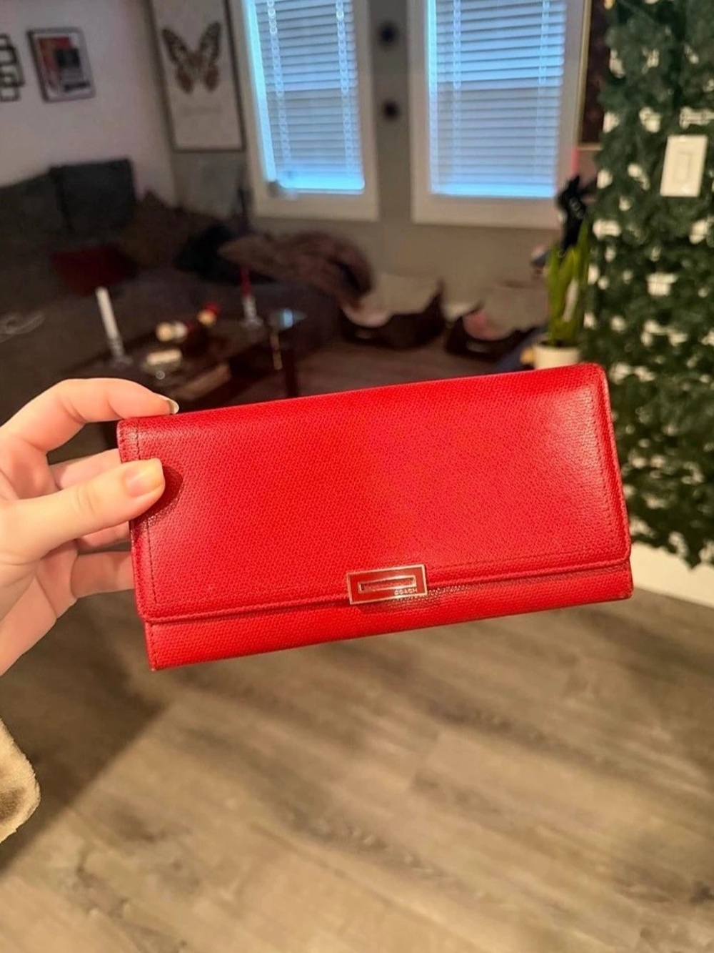 Coach Crossgrain Leather Slim Envelope Wallet Red